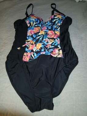 Christina Blue Floral Print One-Piece Swimsuit